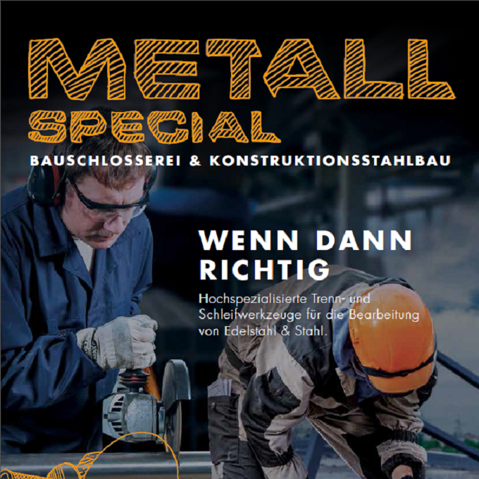 Deckblatt Broschüre Schleifwerkzeuge für den Konstruktionsstahlbau