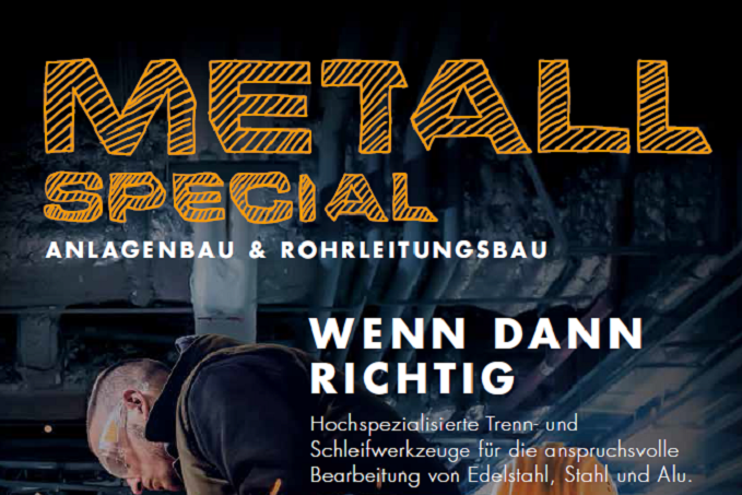 Deckblatt Branchenflyer - Schleifwerkzeuge für den Anlagenbau
