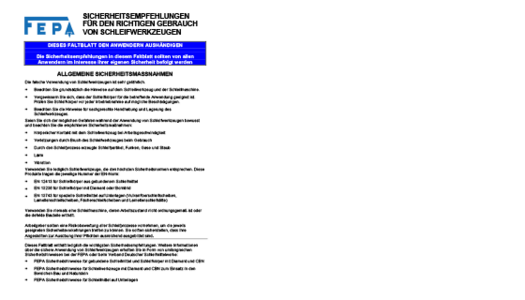 RHODIUS FEPA Sicherheitsempfehlungen
