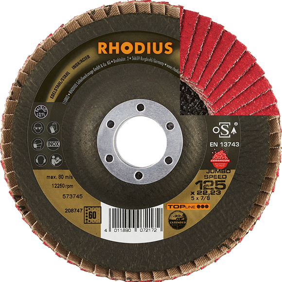 Rhodius Lot de 5-10 disques abrasifs en inox LSZ F3 Ø 115 125 mm K40 Körnung 40 10 K80 Ø 115 mm 